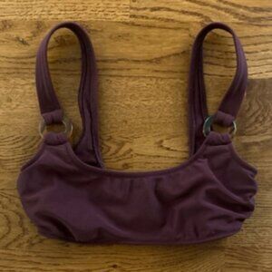 Abercrombie Fitch Bikini Top Swim Burgundy Maroon XXS Scoop Ring Women Wine